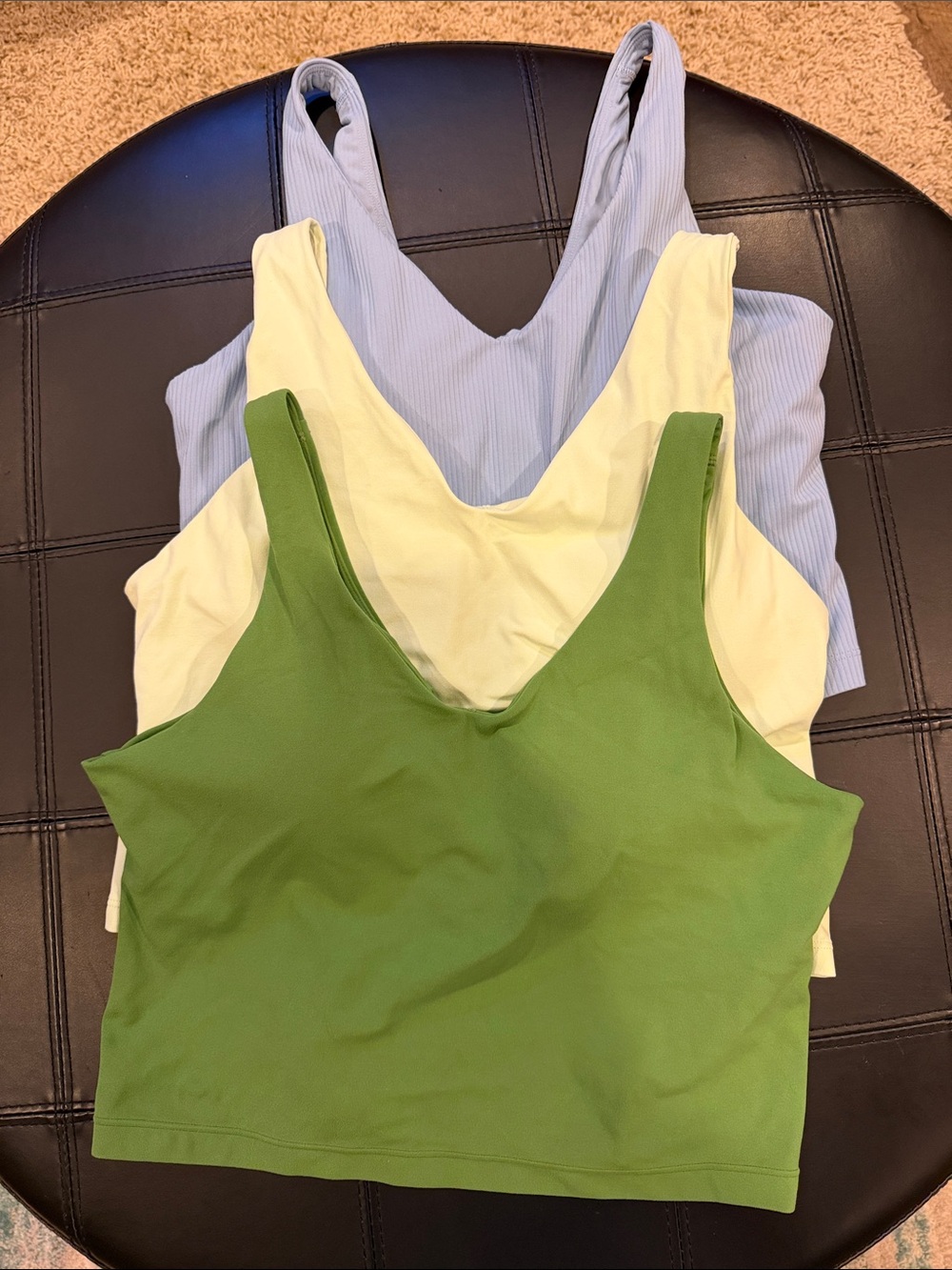 Athleta V-Neck Sports Bras Green, light green/yellow & Light Blue